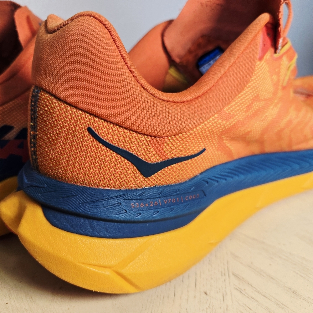 Hoka One One Tecton X Mens 12.5 Trail Running Shoe Carbon Fiber Orange Blue - Picture 9 of 10